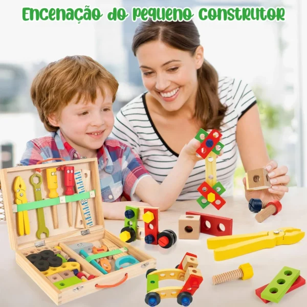 Conjunto de Ferramentas de Madeira para Crianças , Incluindo Caixa de Ferramentas, Construção STEM Educacional Montessori - Imagem 5