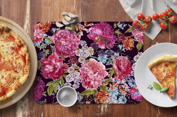 Mármore azul e ouro flores placemat para a mesa de cozinha tapete acessórios de decoração de cozinha placemats para mesa - Imagem 4