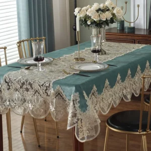 Toalha De Mesa Retangular Bordada Europeia