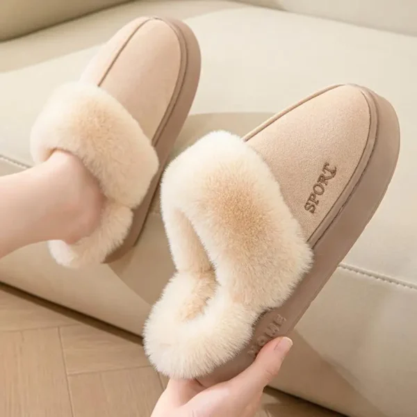 Casual chinelos macios casa feminina inverno de pelúcia - Imagem 4