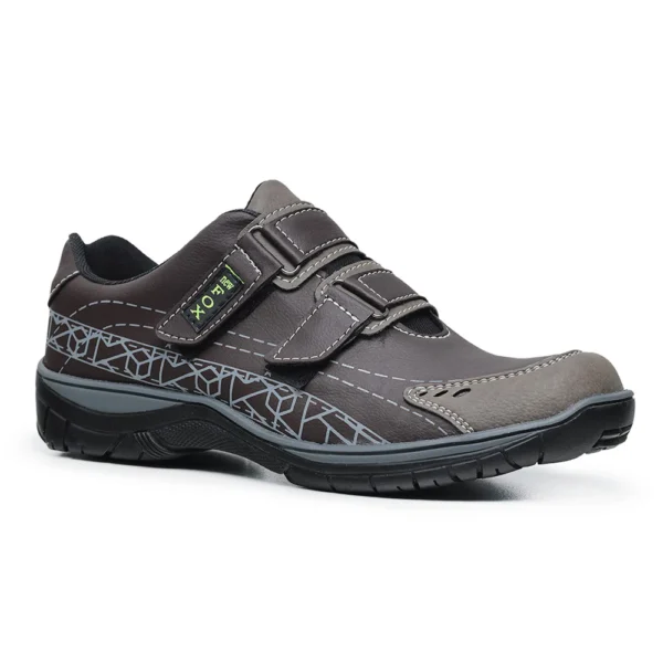 Sapatenis Masculino em Couro Marrom Tenis Velcro Casual VL1 New Fox - Imagem 3