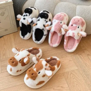 chinelos macios, desenhos animados vaca designer