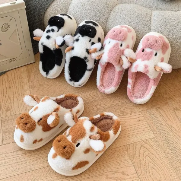 chinelos macios, desenhos animados vaca designer