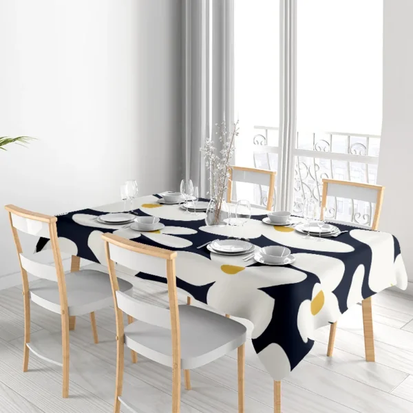 Toalha de mesa moderna com estampa de flores - Imagem 3