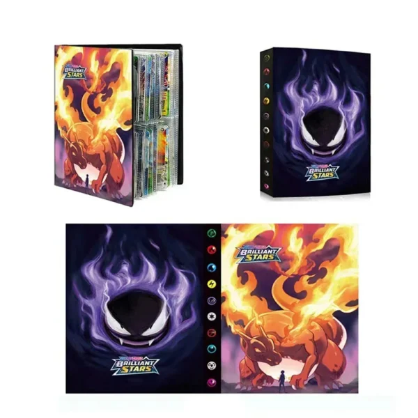 Álbum de desenhos animados 432/240 pçs cartão livro protetor gengar charmander - Imagem 15