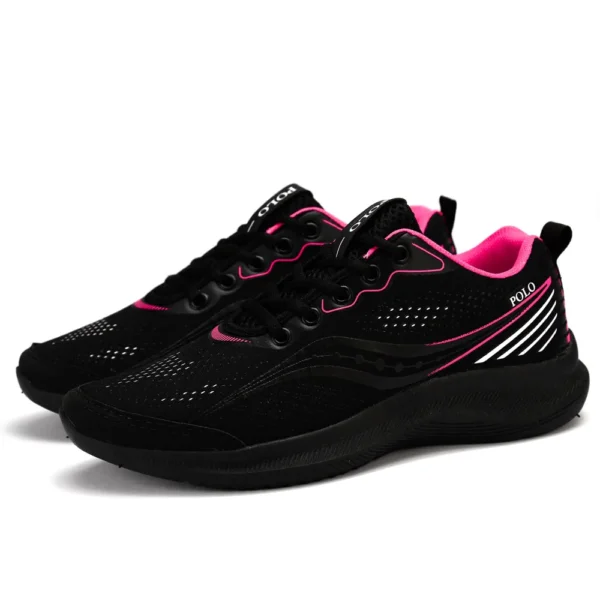 Tenis Caminhada Feminino Esportivo Academia Passeio Esporte Preto Pink Girls - Imagem 3