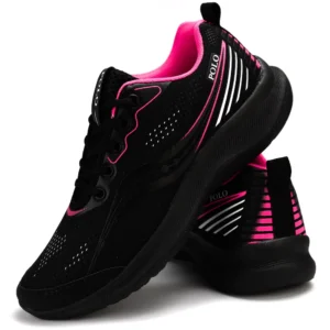 Tenis Caminhada Feminino Esportivo Academia Passeio Esporte Preto Pink Girls