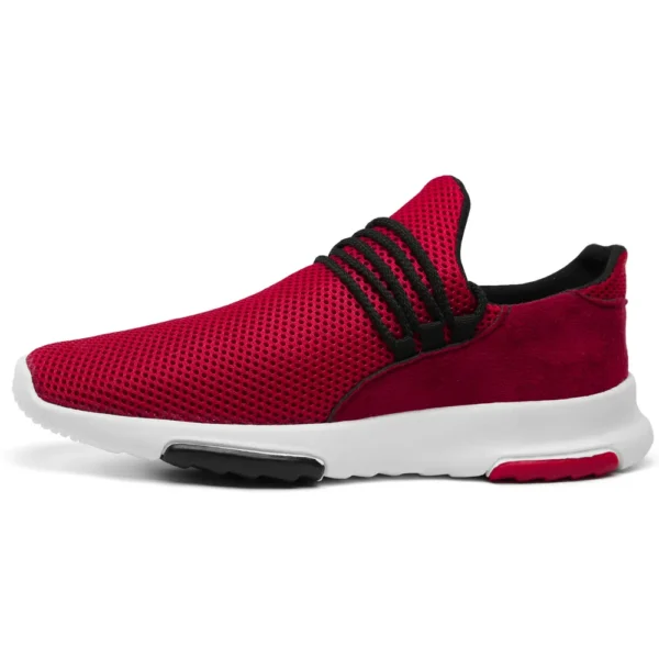 Tenis Marinho Caminhada Masculino Vermelho Esportivo Academia Preto Passeio Esporte Branco - Imagem 5