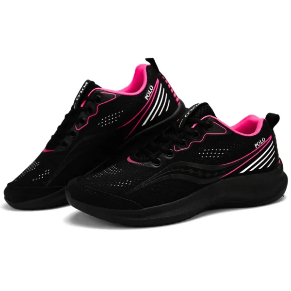 Tenis Caminhada Feminino Esportivo Academia Passeio Esporte Preto Pink Girls - Imagem 2